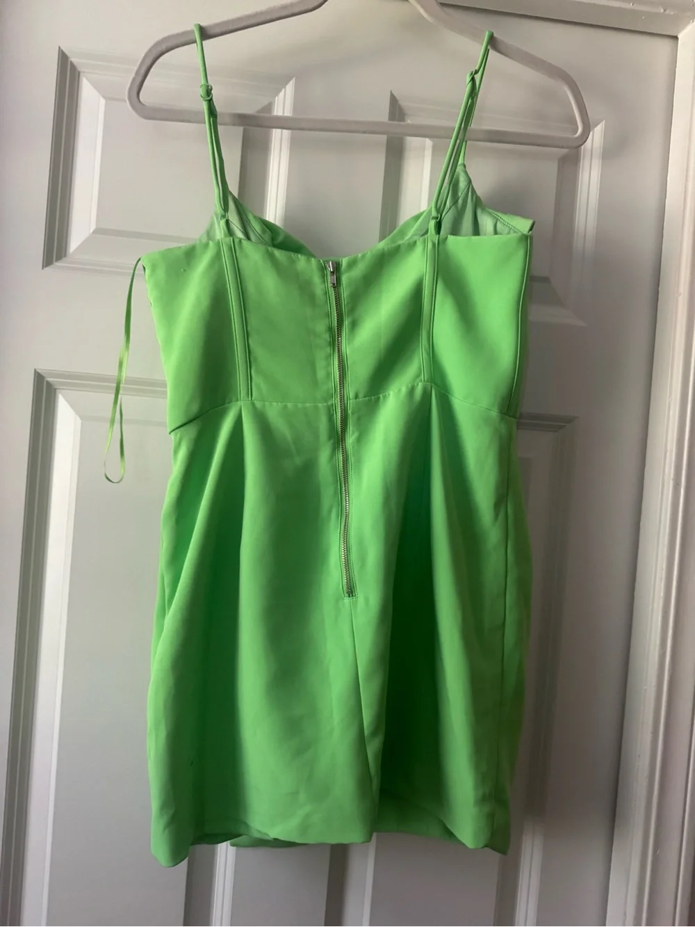 Bardot Neon Green Strappy Corset Mini Dress